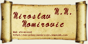 Miroslav Momirović vizit kartica